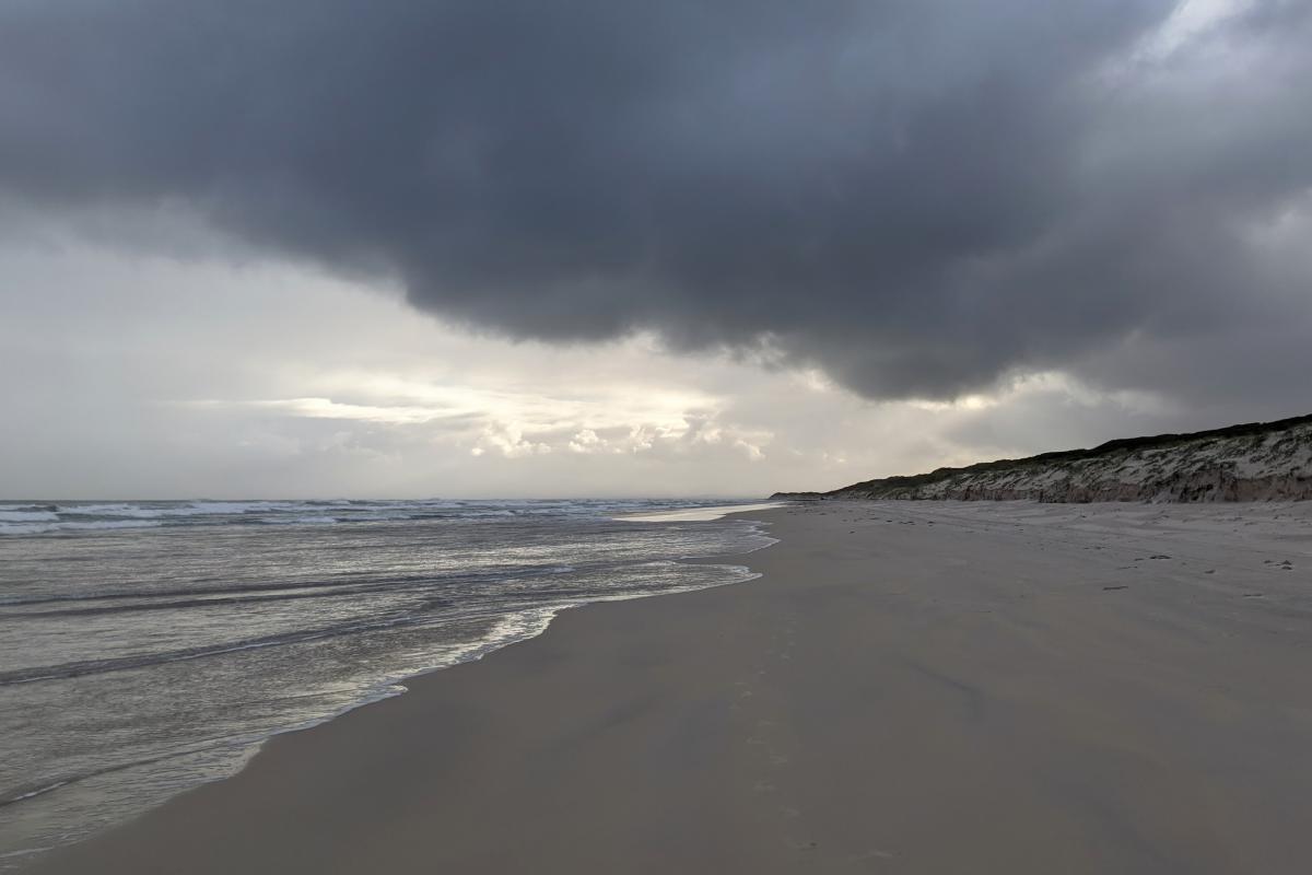 heavy grey skies over Coodamurrup Beach
