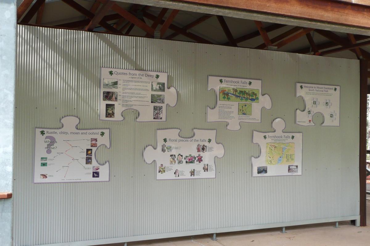 a jigsaw puzzle on the wall with interpretation about the park