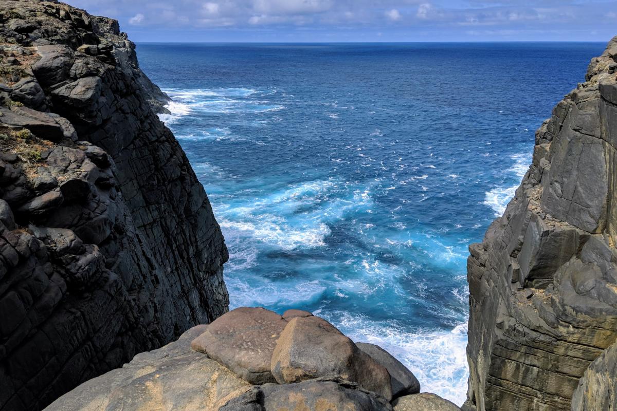 View of the ocean and dolerite cliffs of West Cape Howe