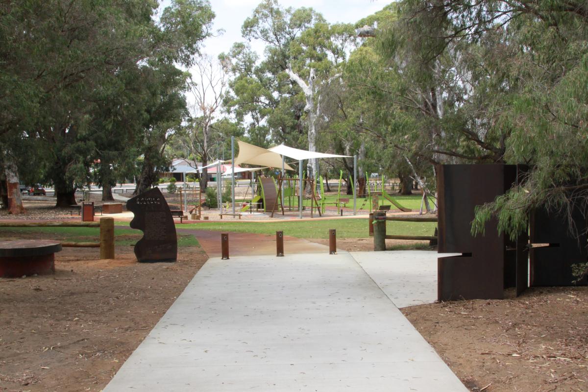 View of playground walking out of Maidens Reserve