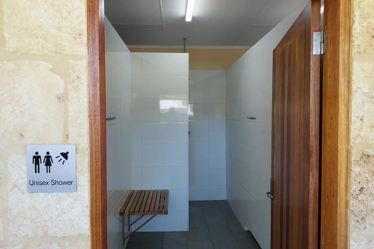 Shower facilities at Henry White Oval Campground